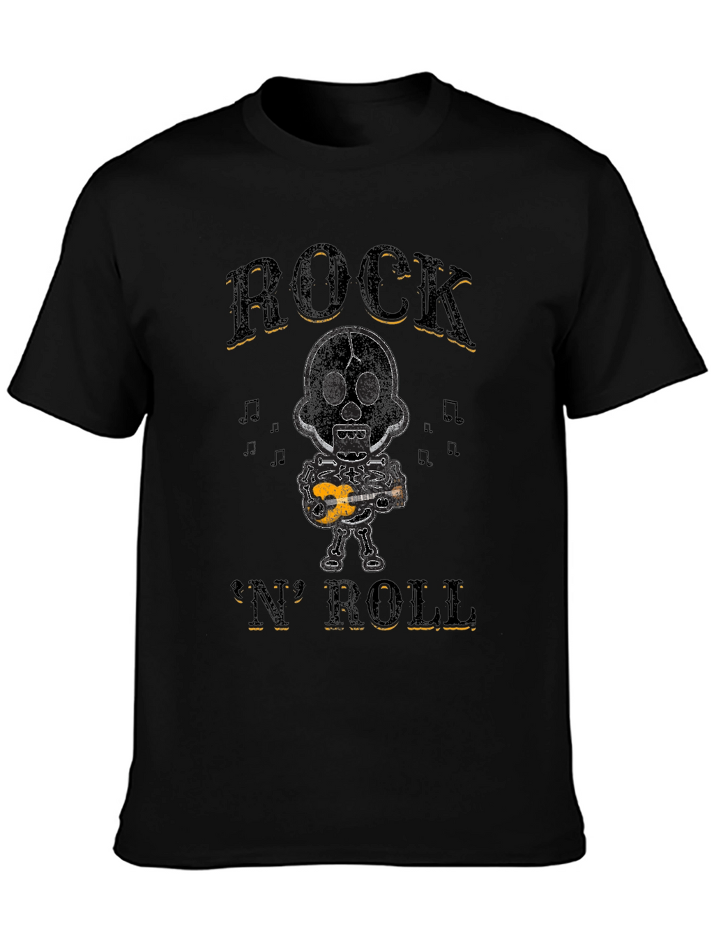 Rock N Roll Skeleton Graphic T-Shirt
