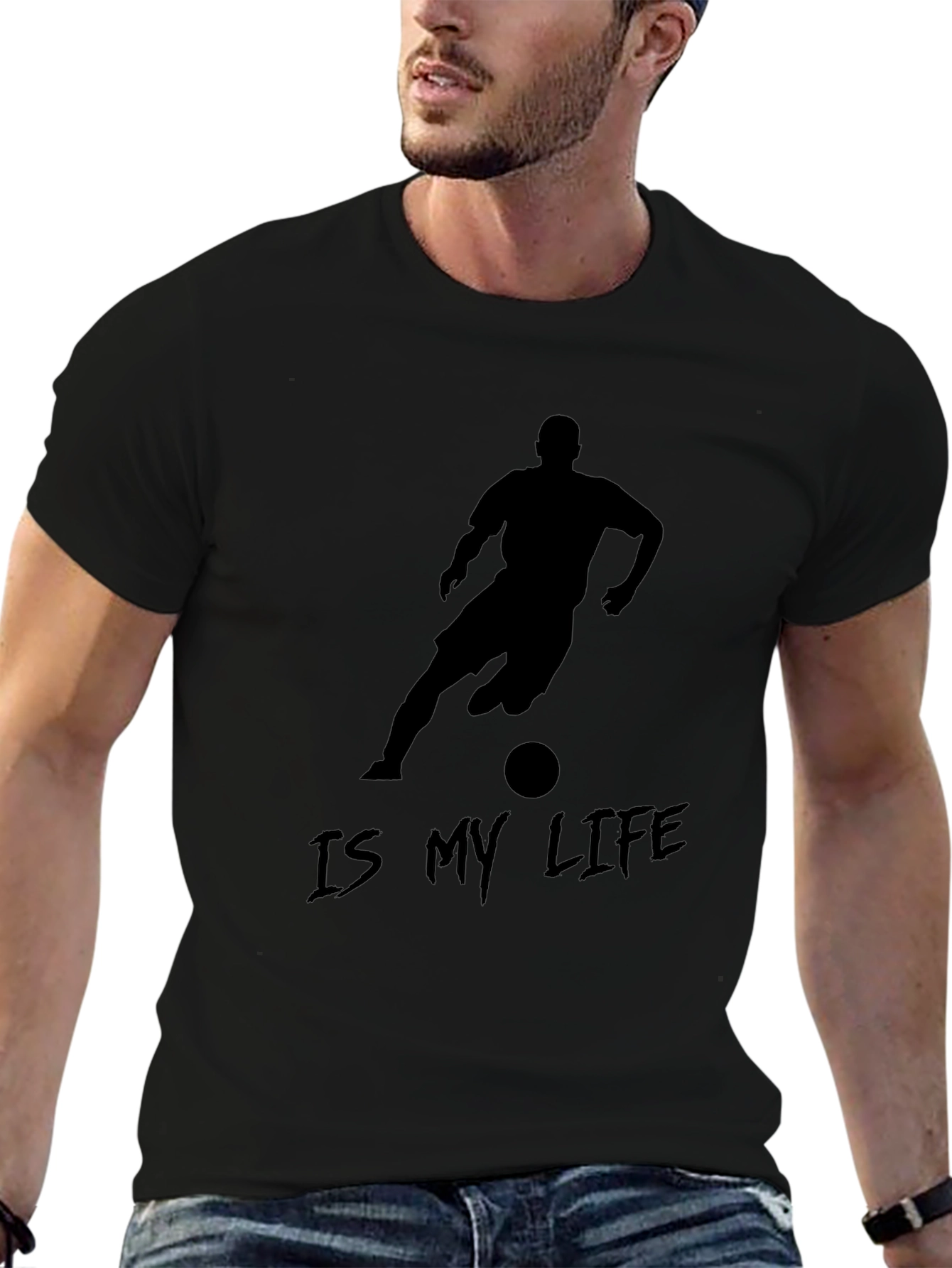 Soccer Is My Life Black Graphic Tee