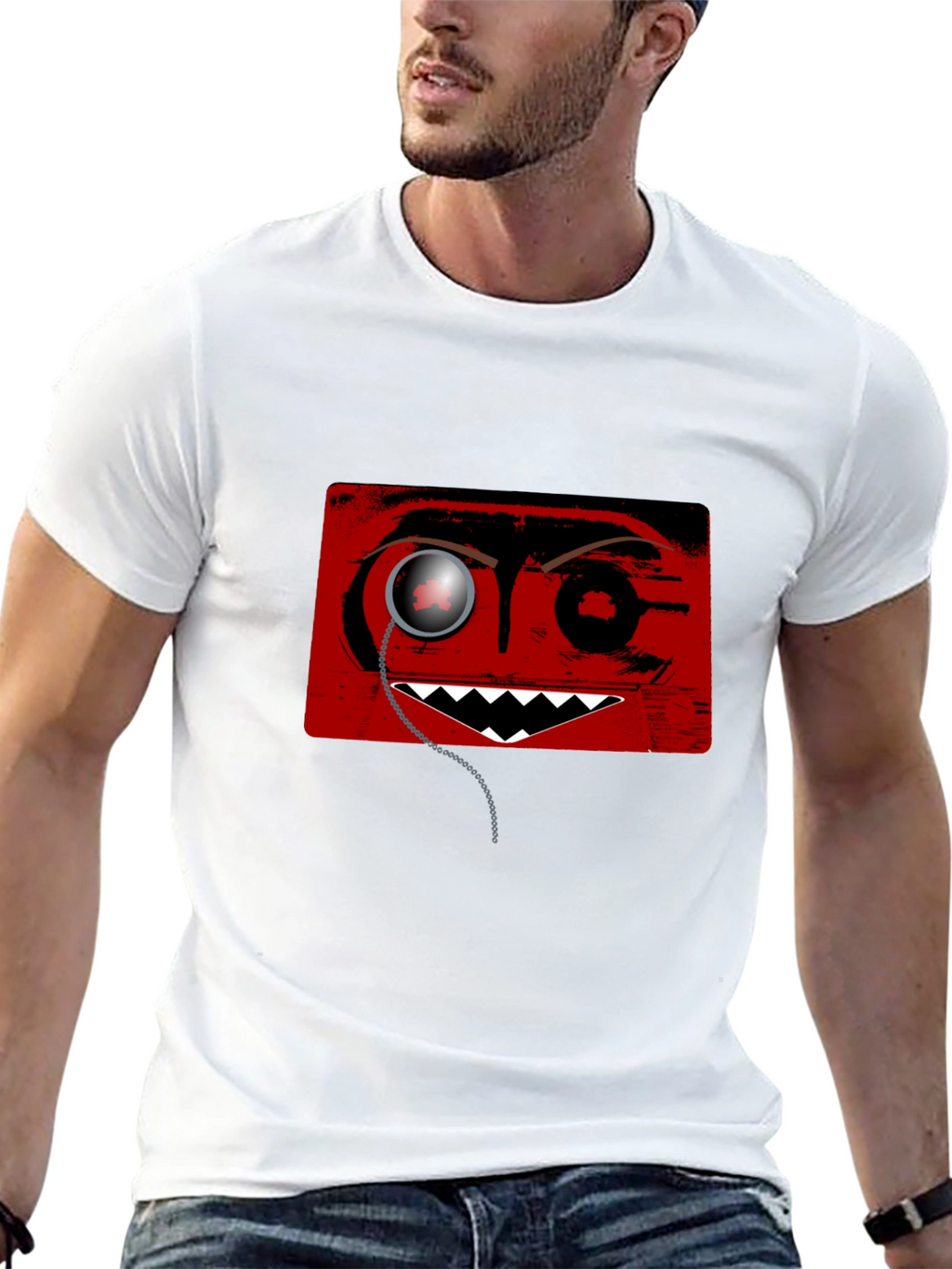 Monocle Monster Graphic Tee - Mens Black T-Shirt