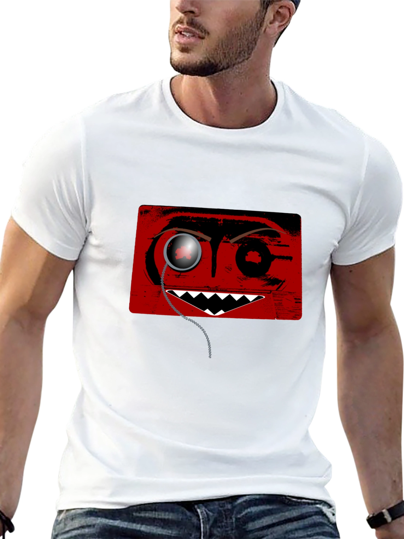 Monocle Monster Graphic Tee - Mens Black T-Shirt