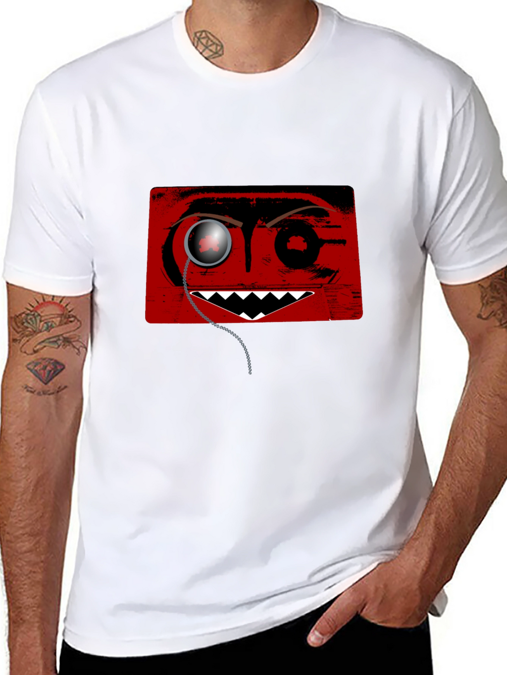 Monocle Monster Graphic Tee - Mens Black T-Shirt