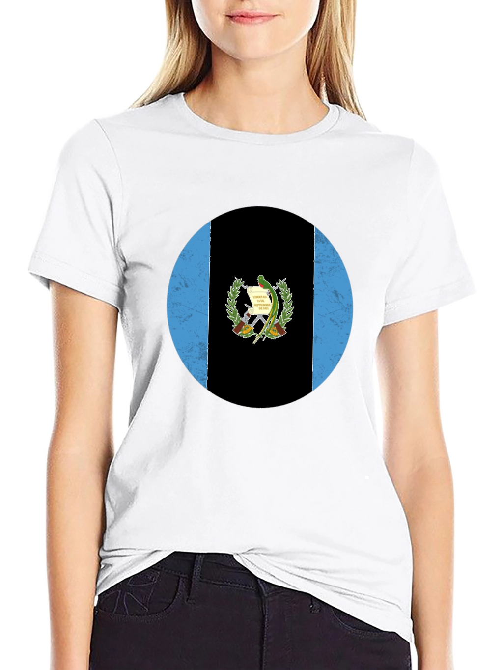 Guatemala Flag T-Shirt - Distressed Circle Graphic Tee