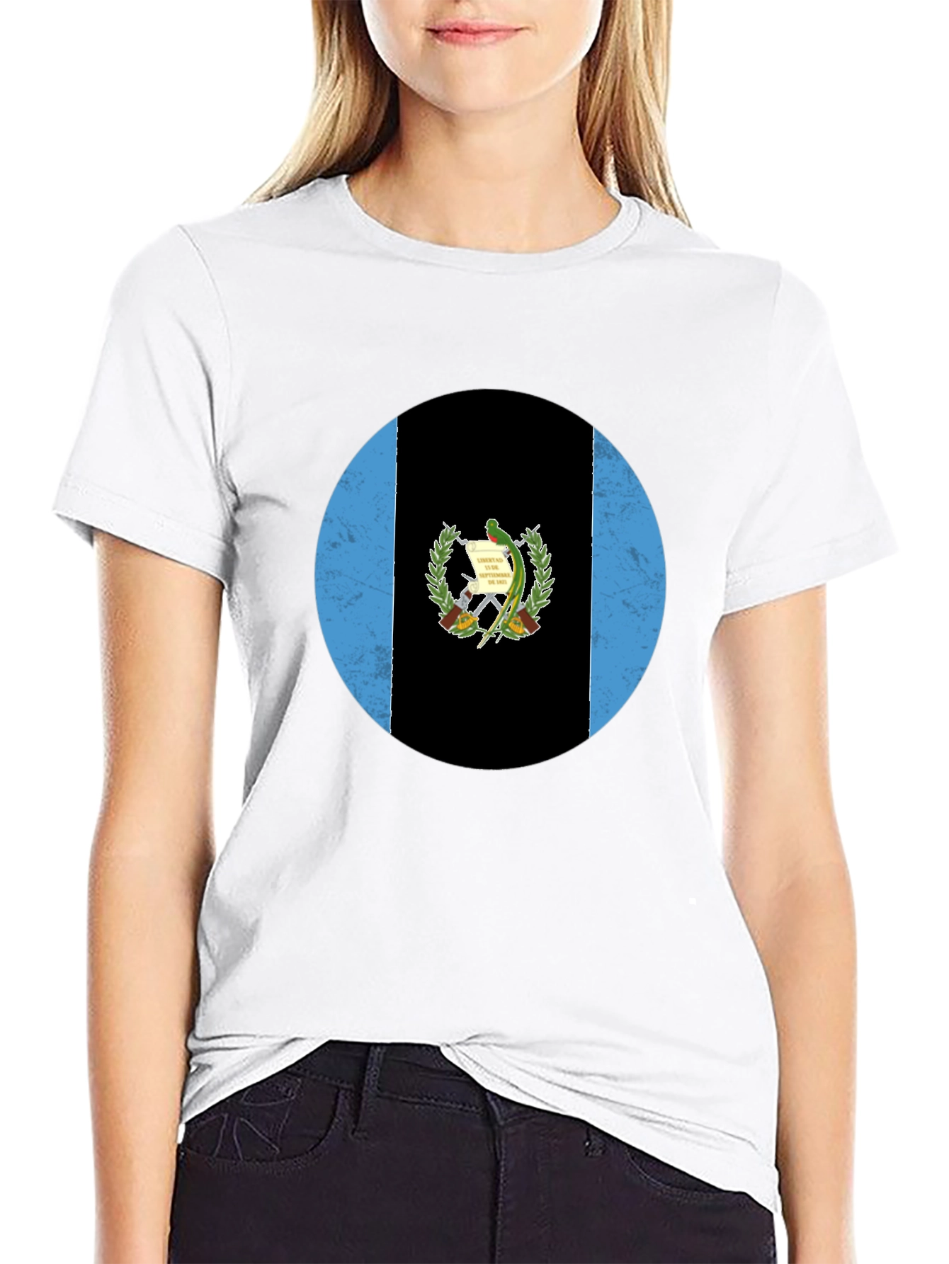 Guatemala Flag T-Shirt - Distressed Circle Graphic Tee