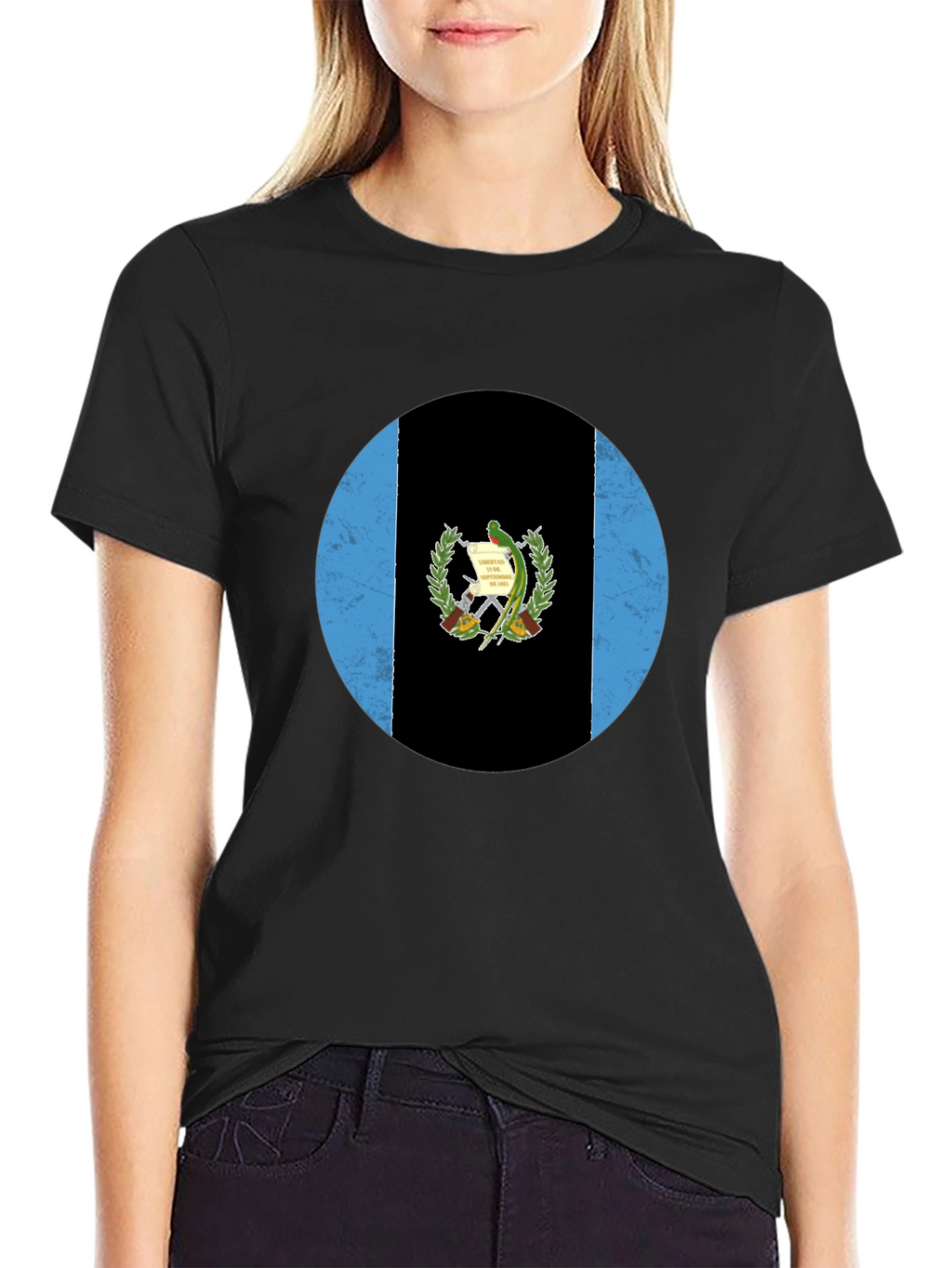 Guatemala Flag T-Shirt - Distressed Circle Graphic Tee