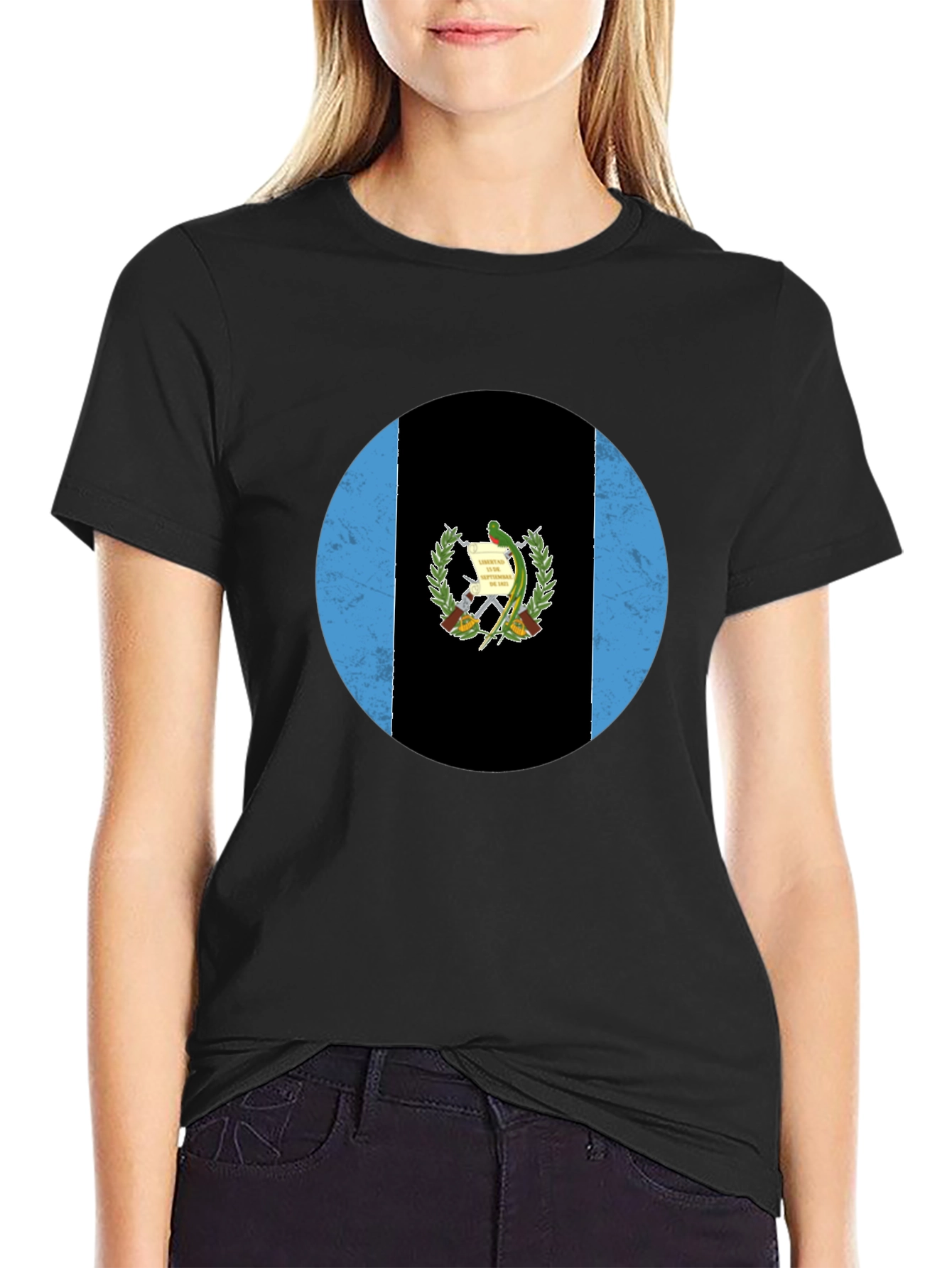 Guatemala Flag T-Shirt - Distressed Circle Graphic Tee