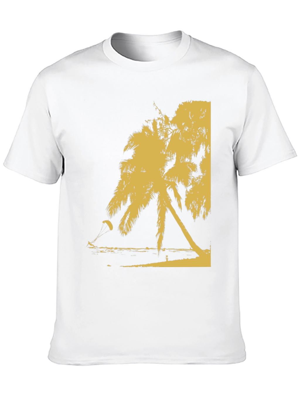 Black Palm Tree Beach Print T-Shirt