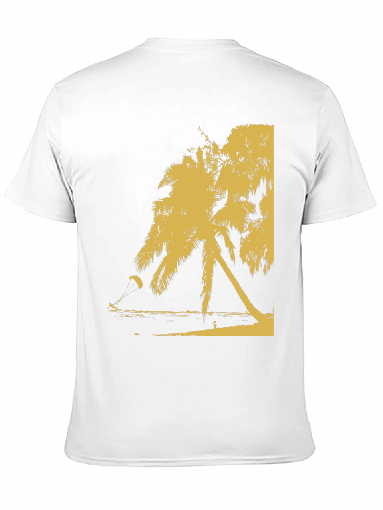 Black Palm Tree Beach Print T-Shirt