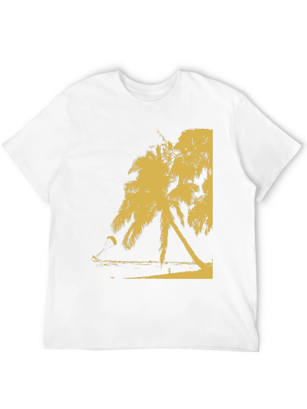 Black Palm Tree Beach Print T-Shirt