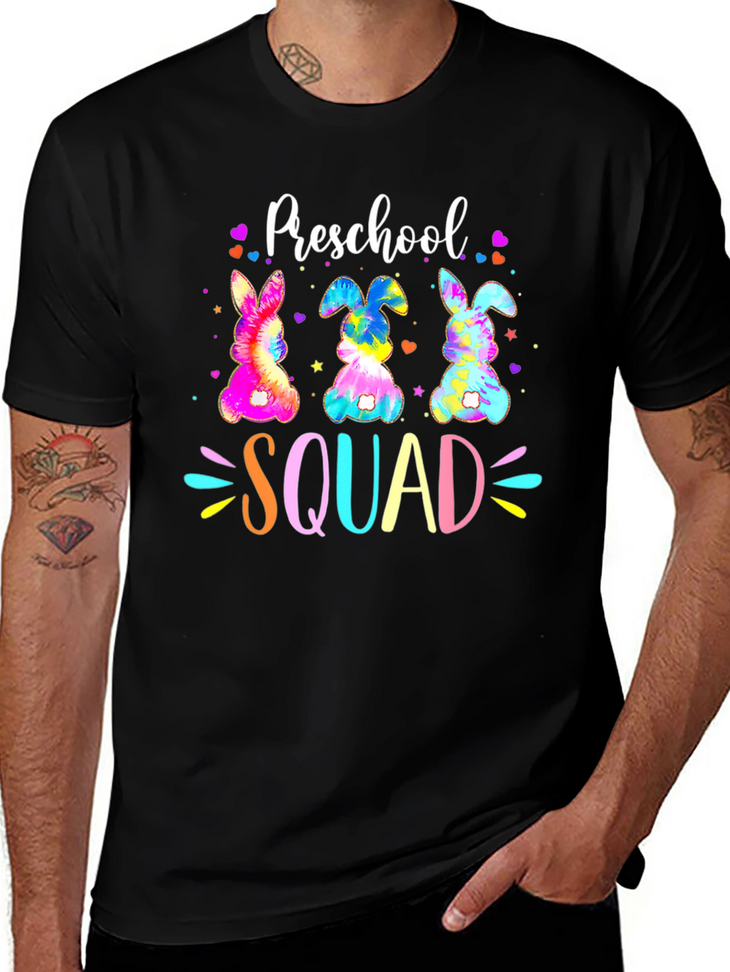 Preschool Squad Easter Bunny Tie-Dye T-Shirt