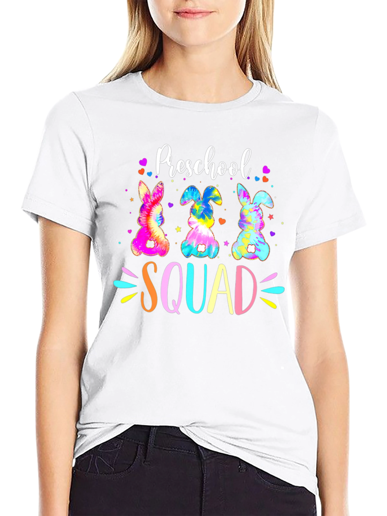 Preschool Squad Easter Bunny Tie-Dye T-Shirt