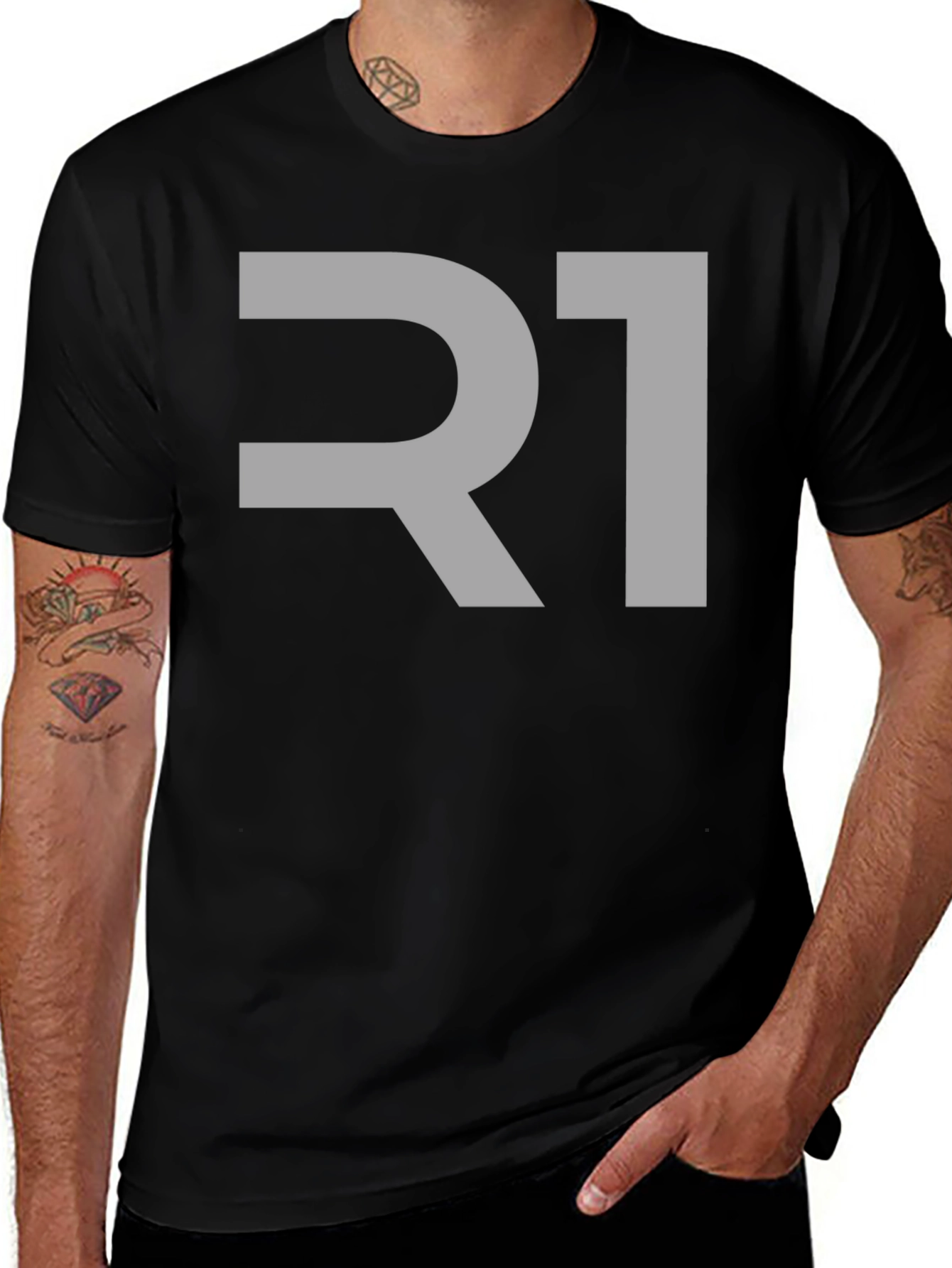 R1 Graphic Tee - Modern Black T-Shirt