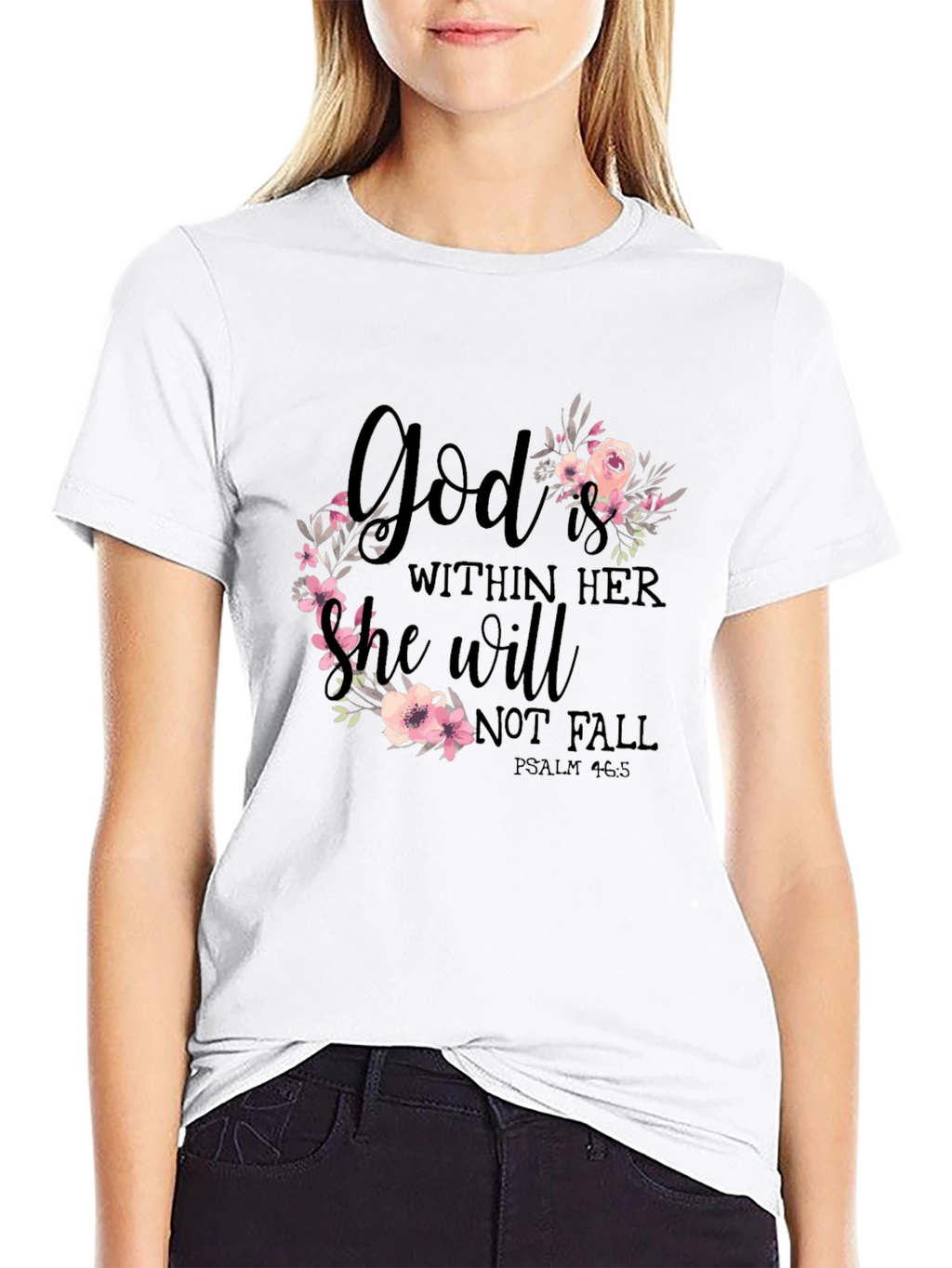 God Is Within Her Floral T-Shirt