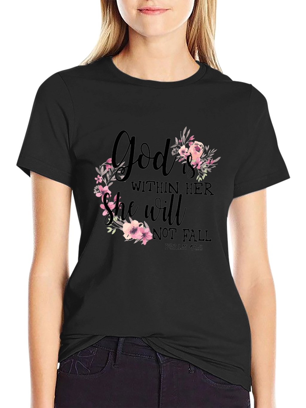 God Is Within Her Floral T-Shirt