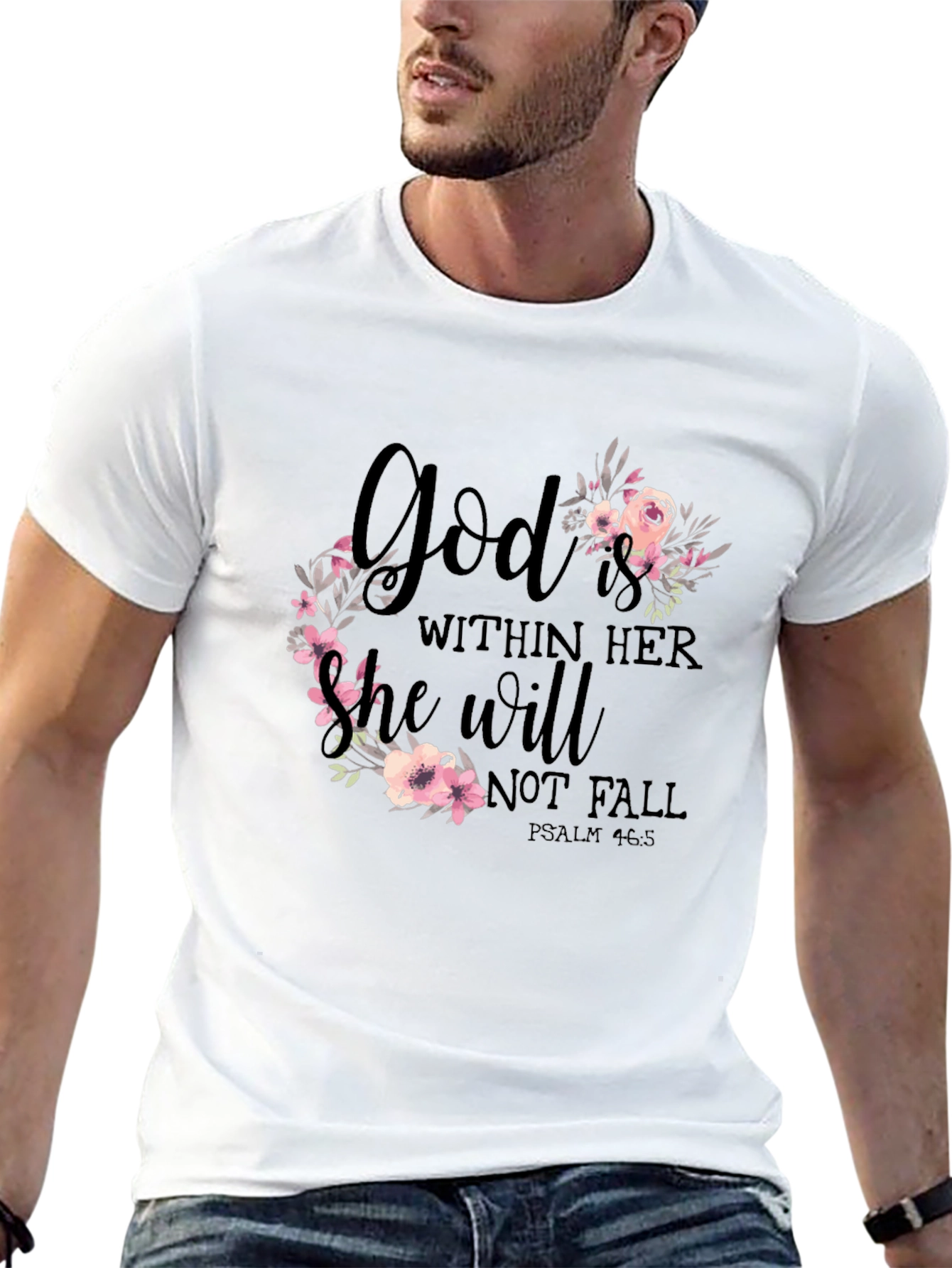 God Is Within Her Floral T-Shirt