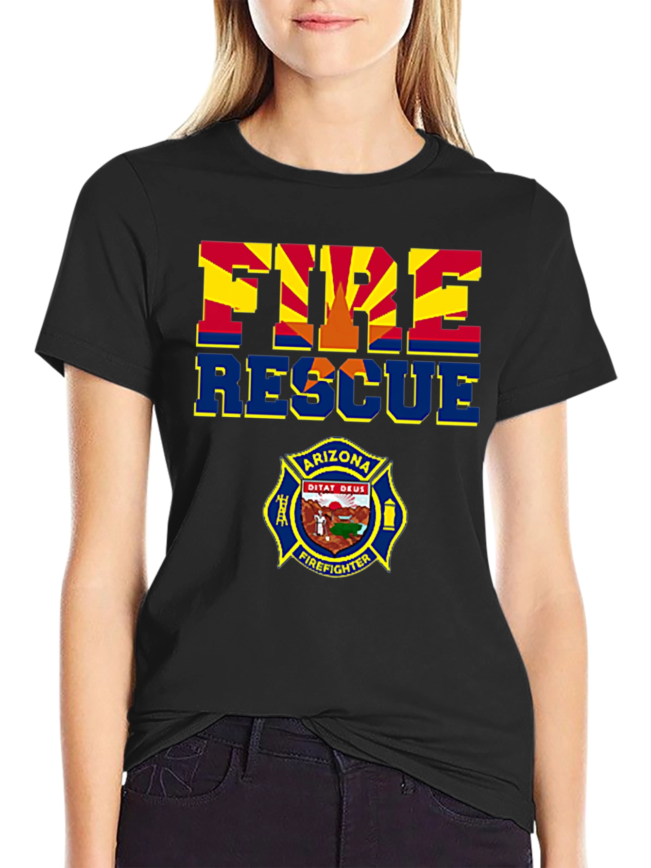 Arizona Fire Rescue T-Shirt - Firefighter Design
