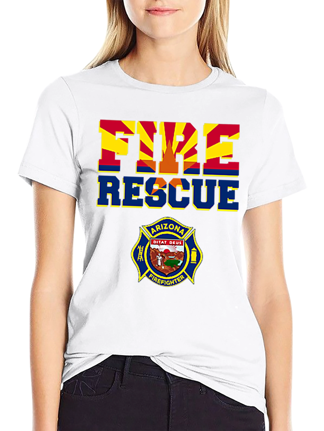 Arizona Fire Rescue T-Shirt - Firefighter Design