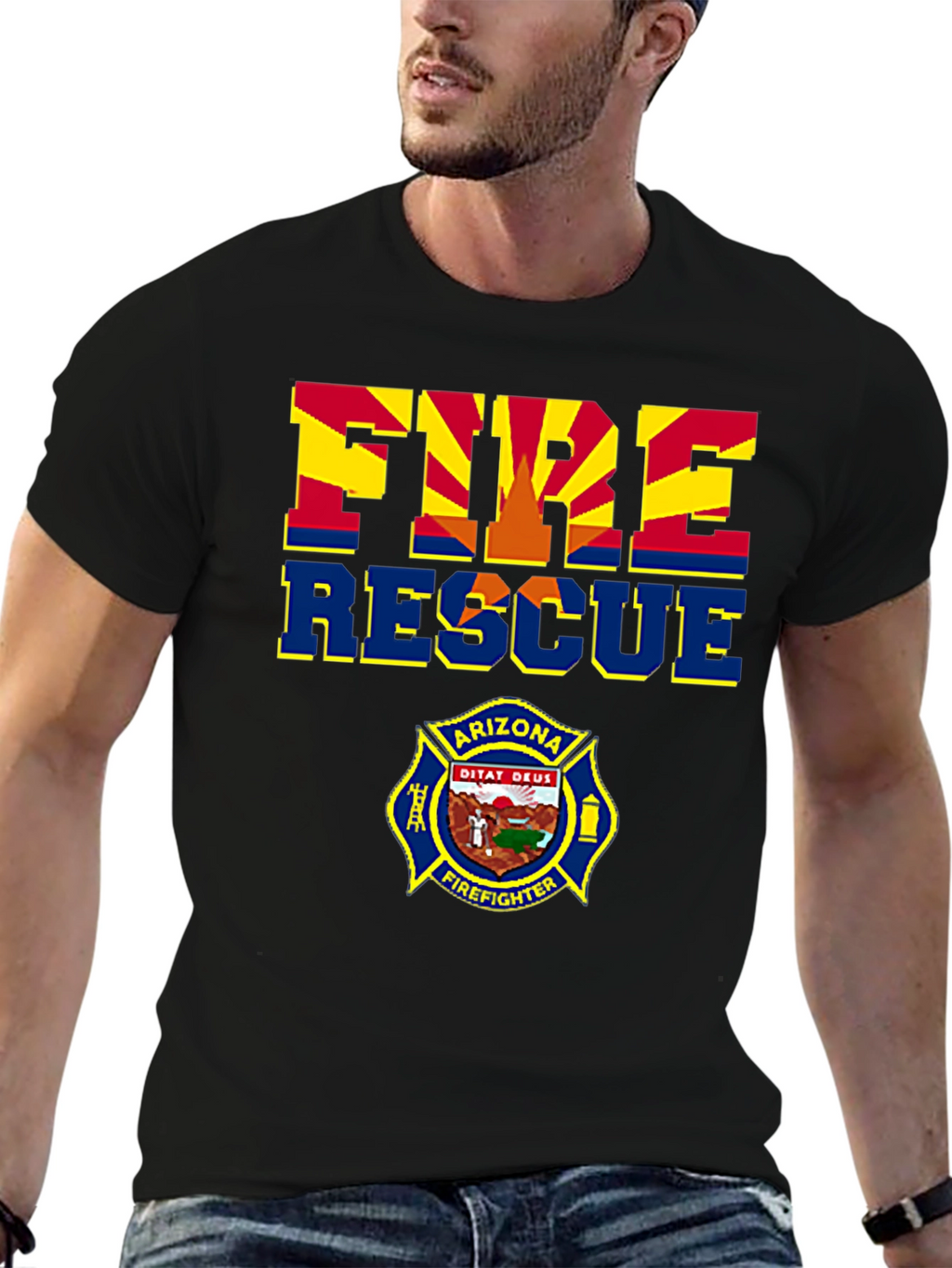 Arizona Fire Rescue T-Shirt - Firefighter Design