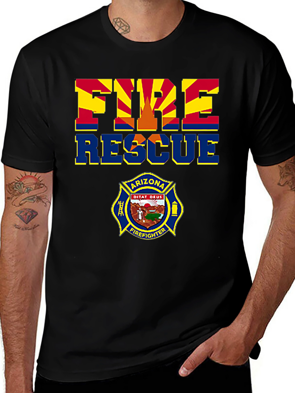 Arizona Fire Rescue T-Shirt - Firefighter Design