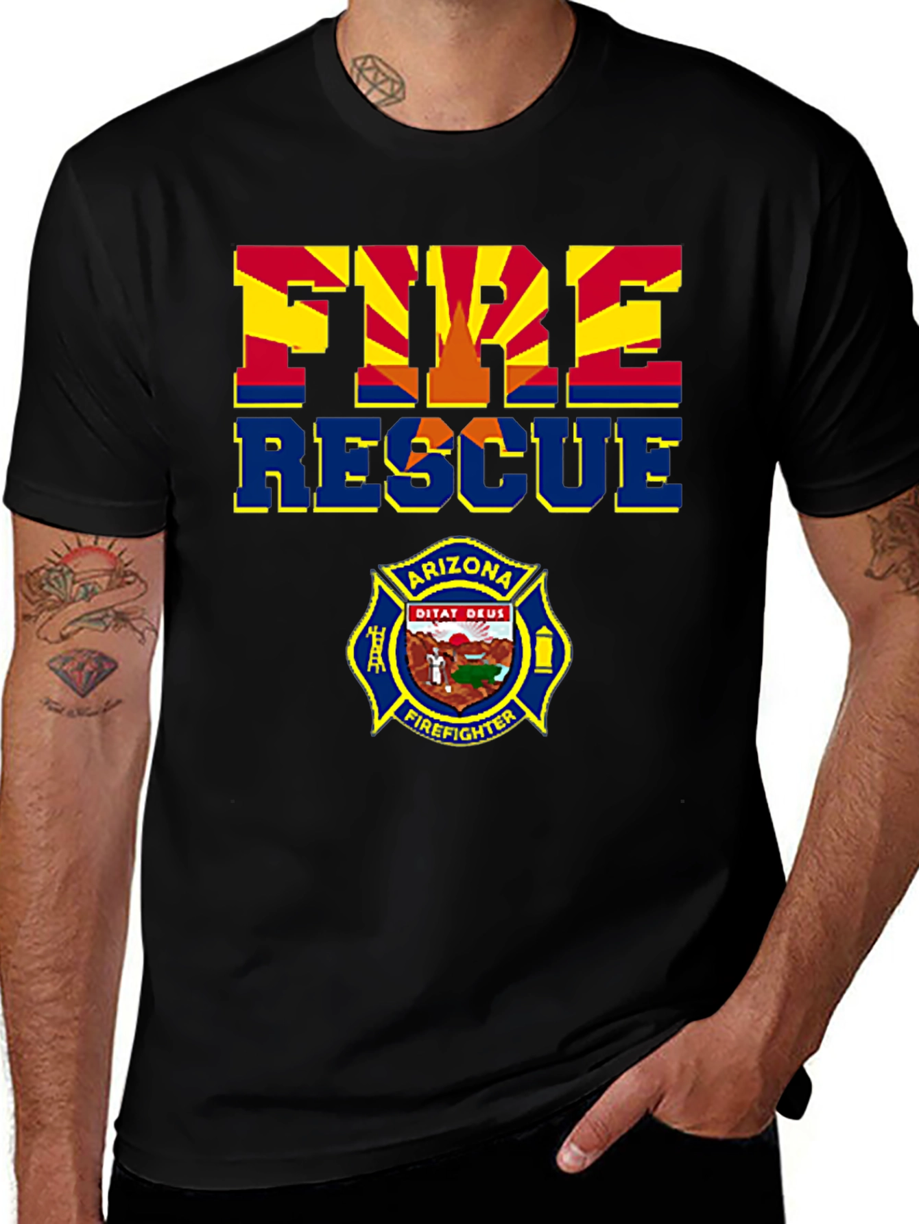 Arizona Fire Rescue T-Shirt - Firefighter Design