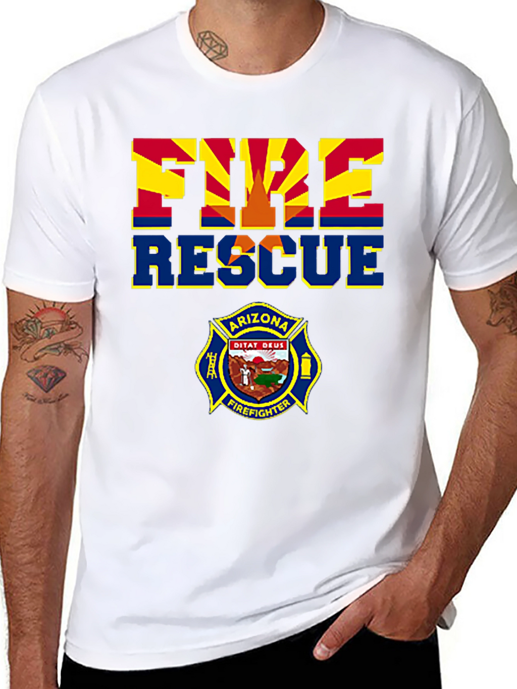 Arizona Fire Rescue T-Shirt - Firefighter Design