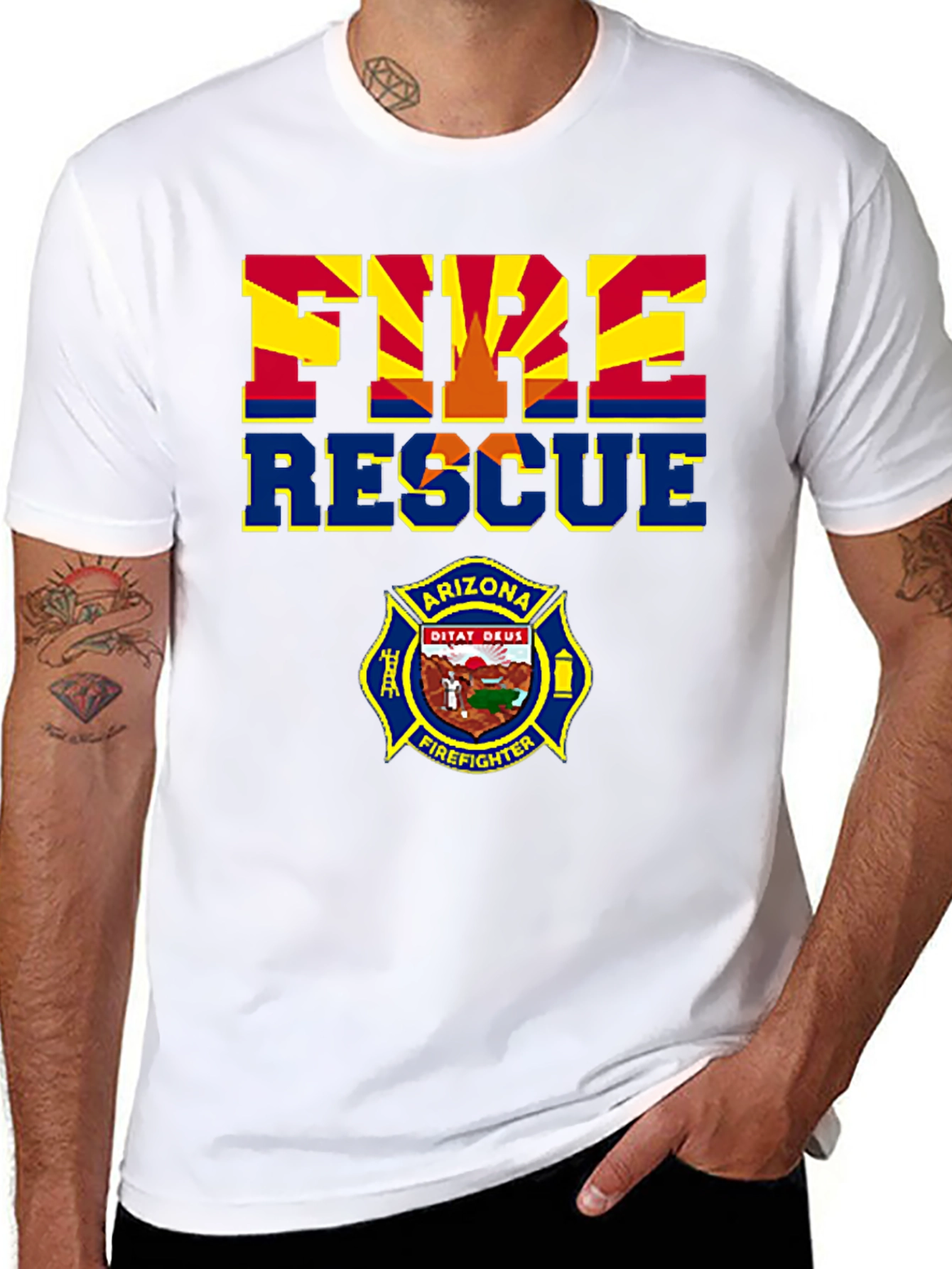 Arizona Fire Rescue T-Shirt - Firefighter Design