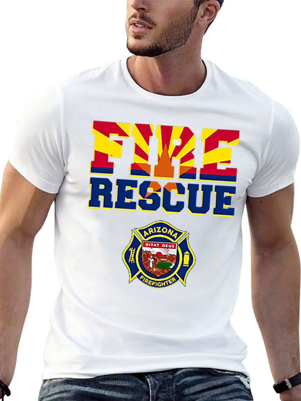 Arizona Fire Rescue T-Shirt - Firefighter Design