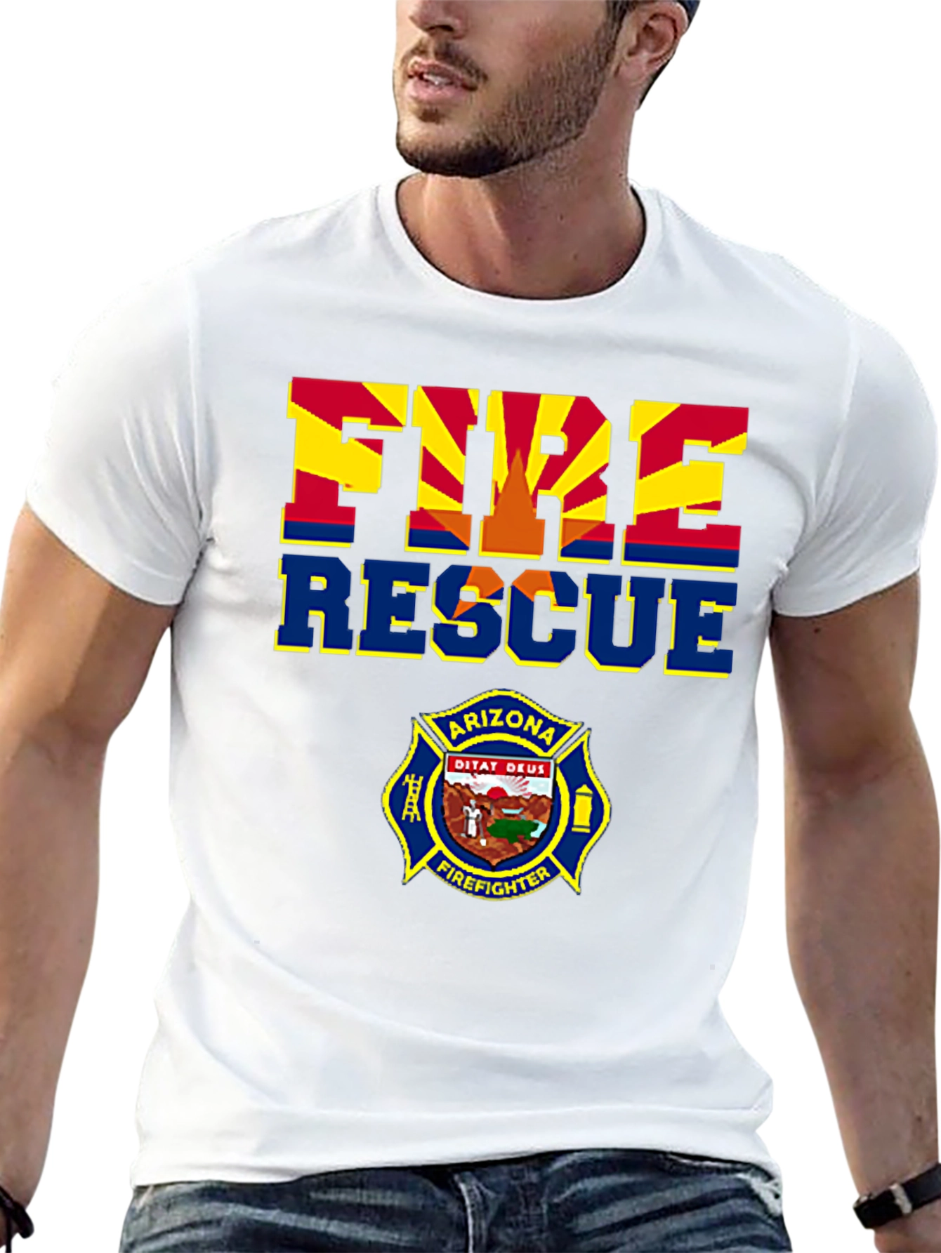 Arizona Fire Rescue T-Shirt - Firefighter Design
