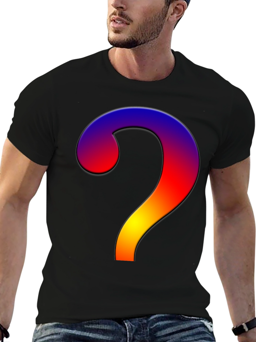 Gradient Question Mark T-Shirt - Stylish & Unique!