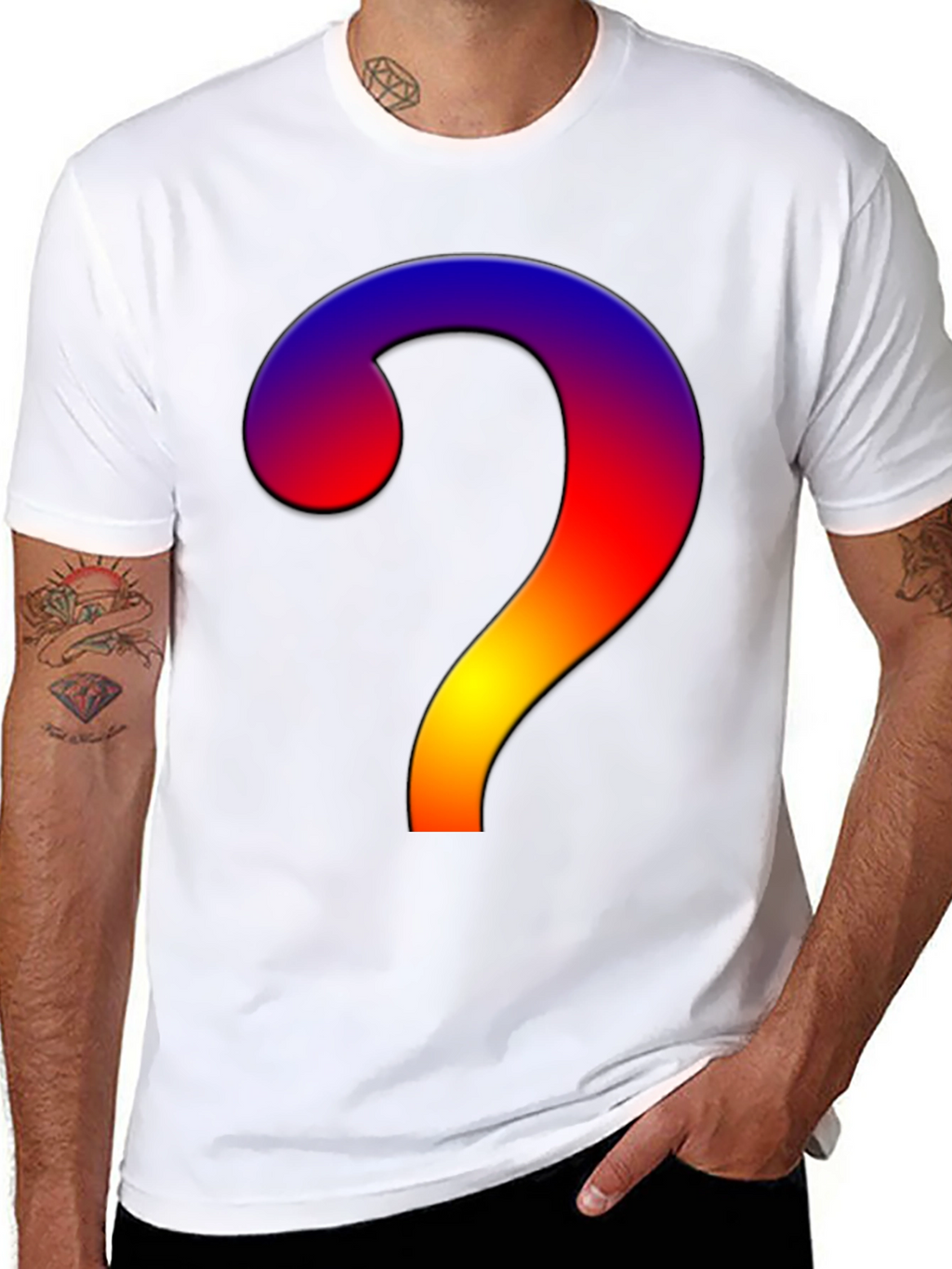 Gradient Question Mark T-Shirt - Stylish & Unique!