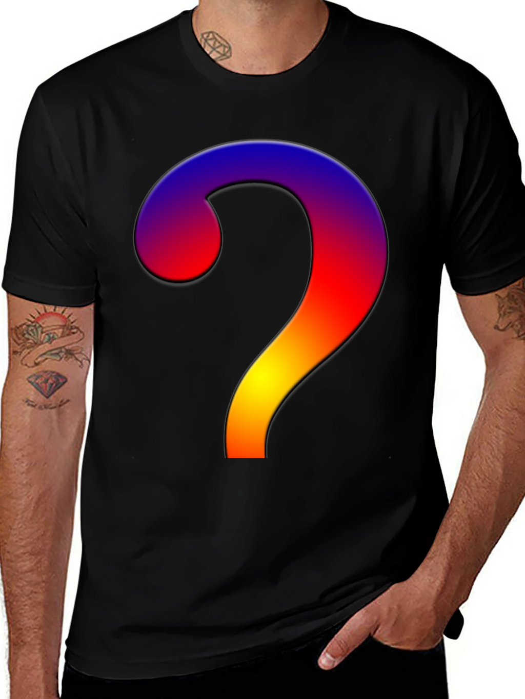 Gradient Question Mark T-Shirt - Stylish & Unique!