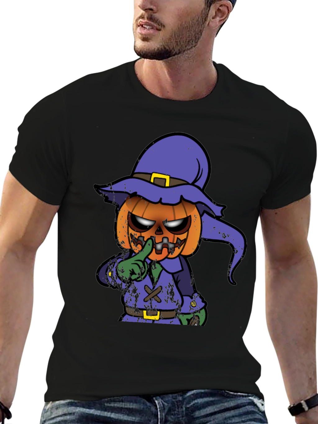 Spooky Pumpkin Character Graphic T-Shirt