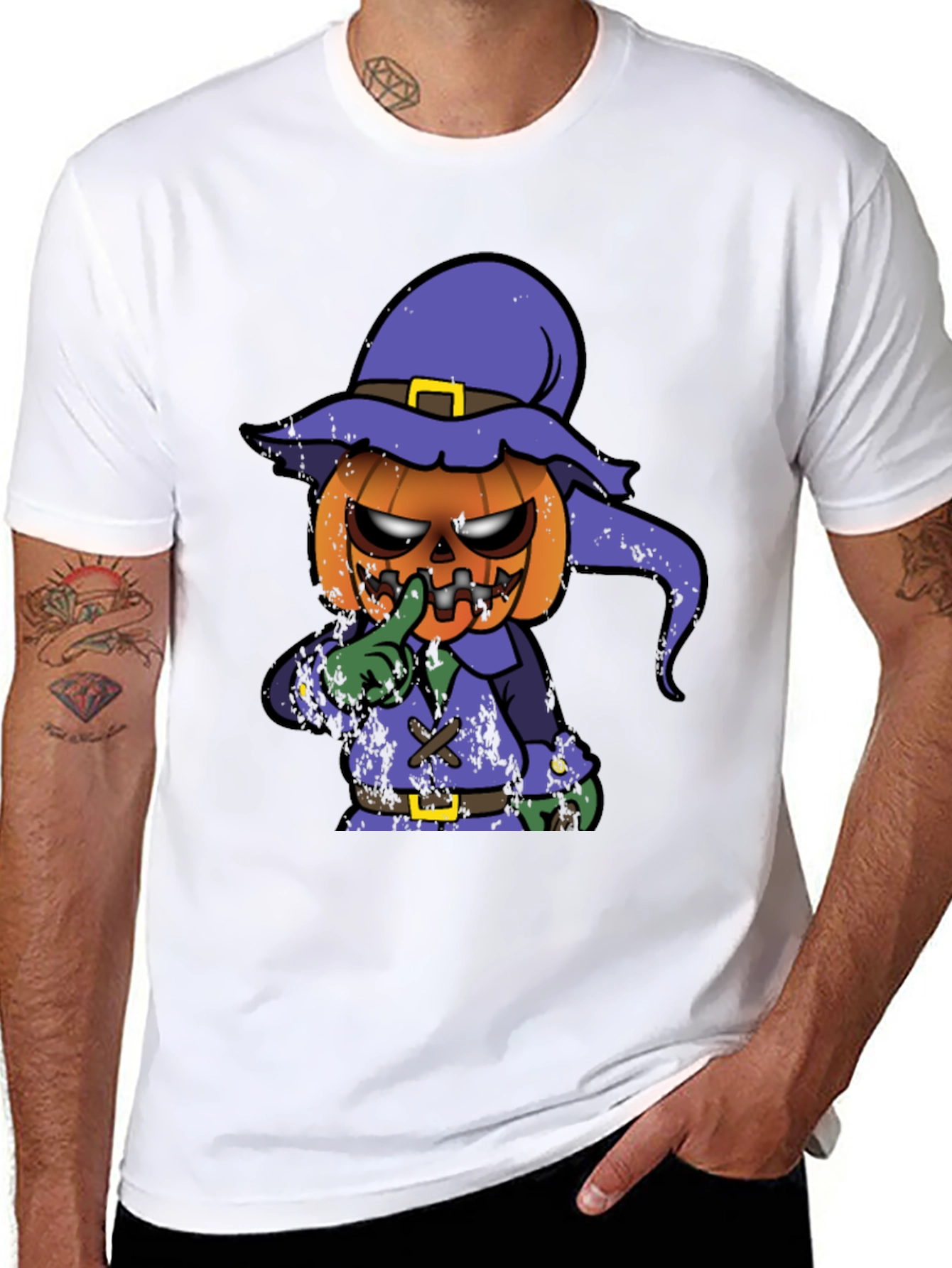 Spooky Pumpkin Character Graphic T-Shirt