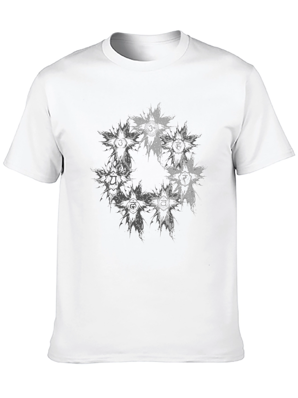 Chakra Symbol Graphic Print Crew Neck T-Shirt