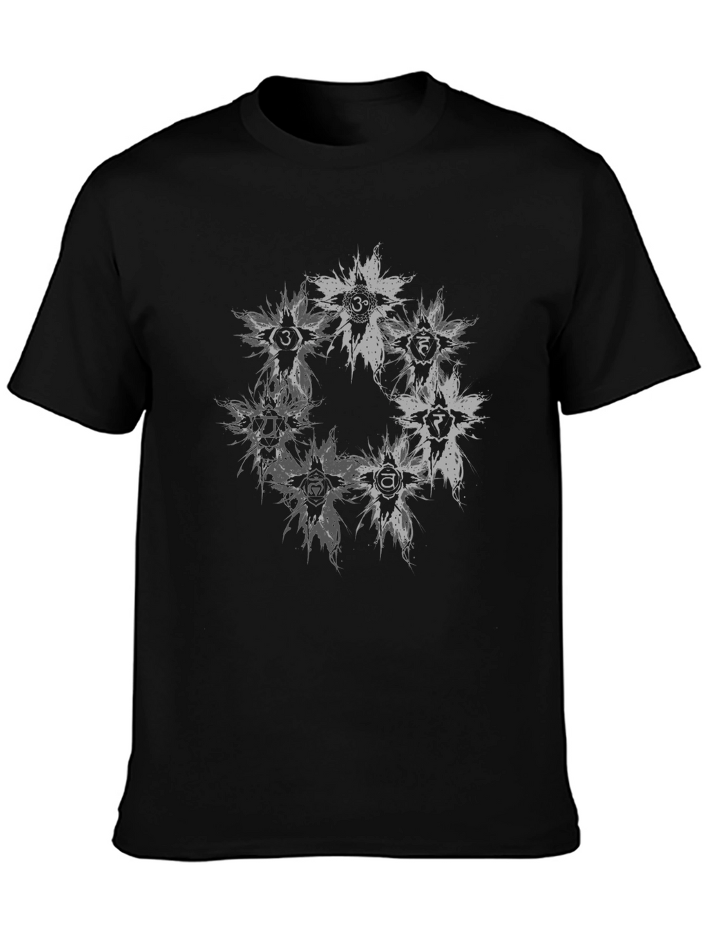Chakra Symbol Graphic Print Crew Neck T-Shirt