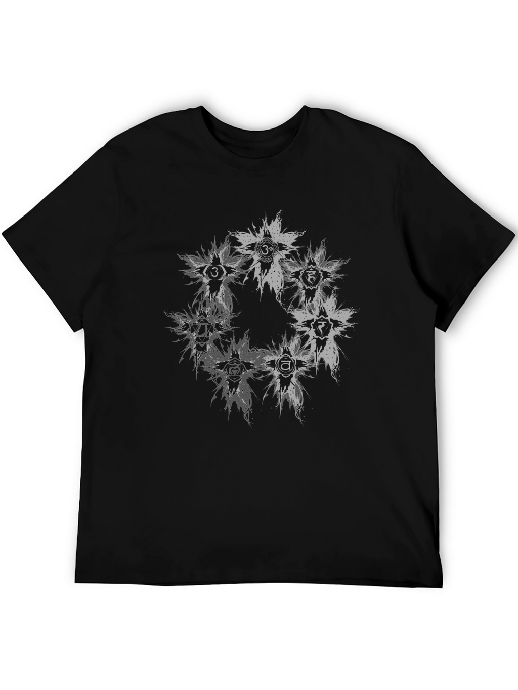 Chakra Symbol Graphic Print Crew Neck T-Shirt