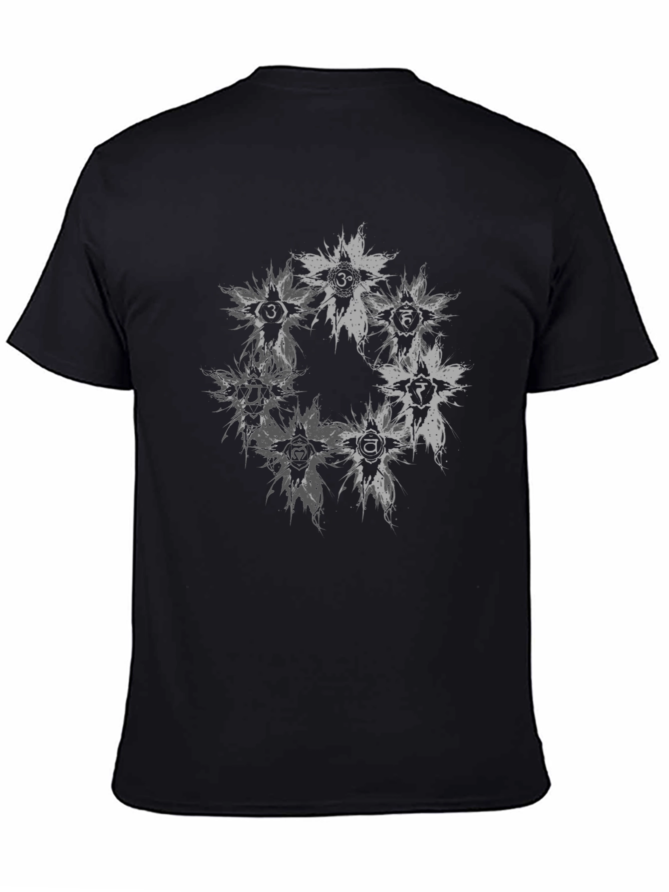 Chakra Symbol Graphic Print Crew Neck T-Shirt