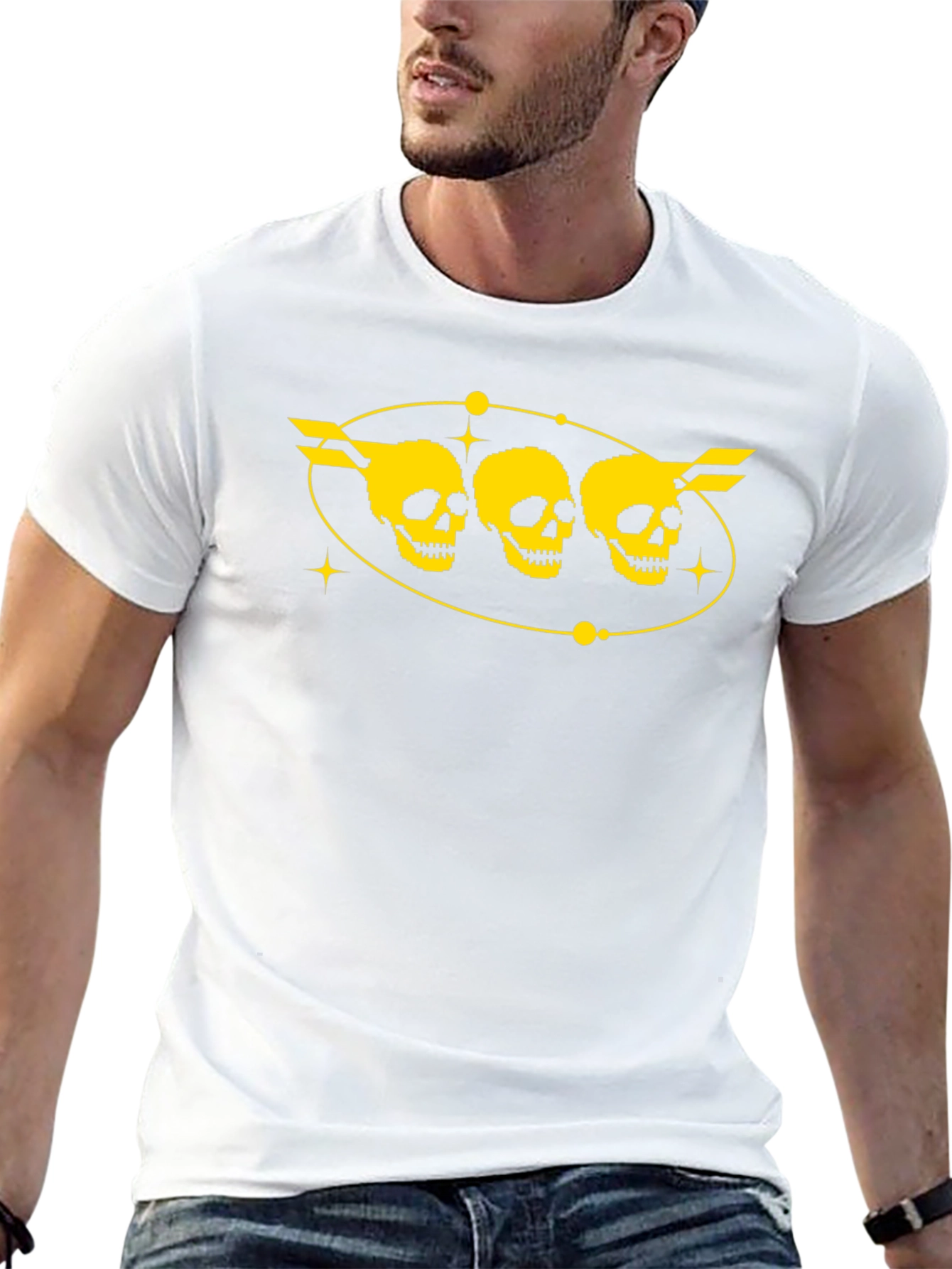 Skull Trio Graphic T-Shirt - Black