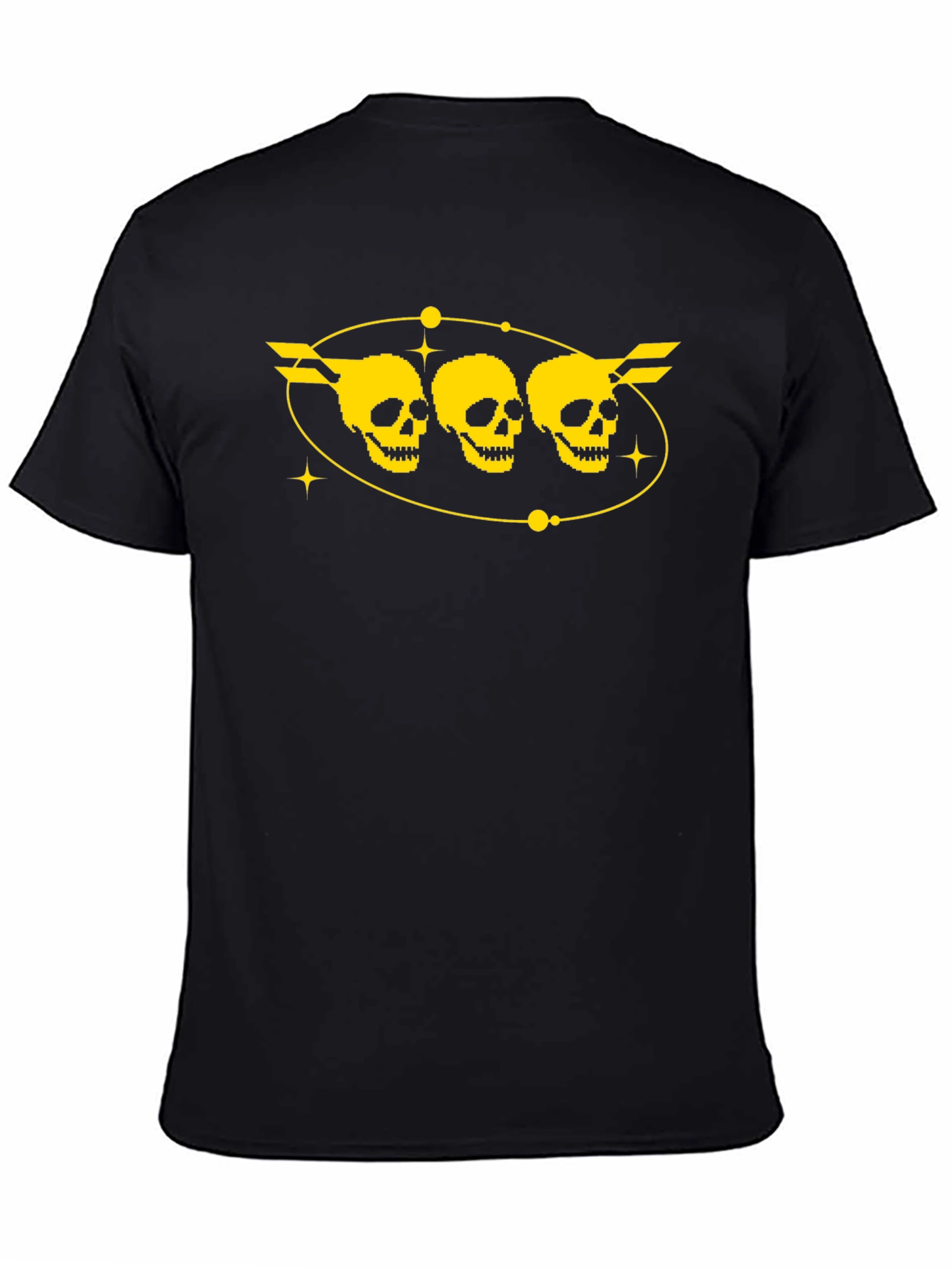 Skull Trio Graphic T-Shirt - Black