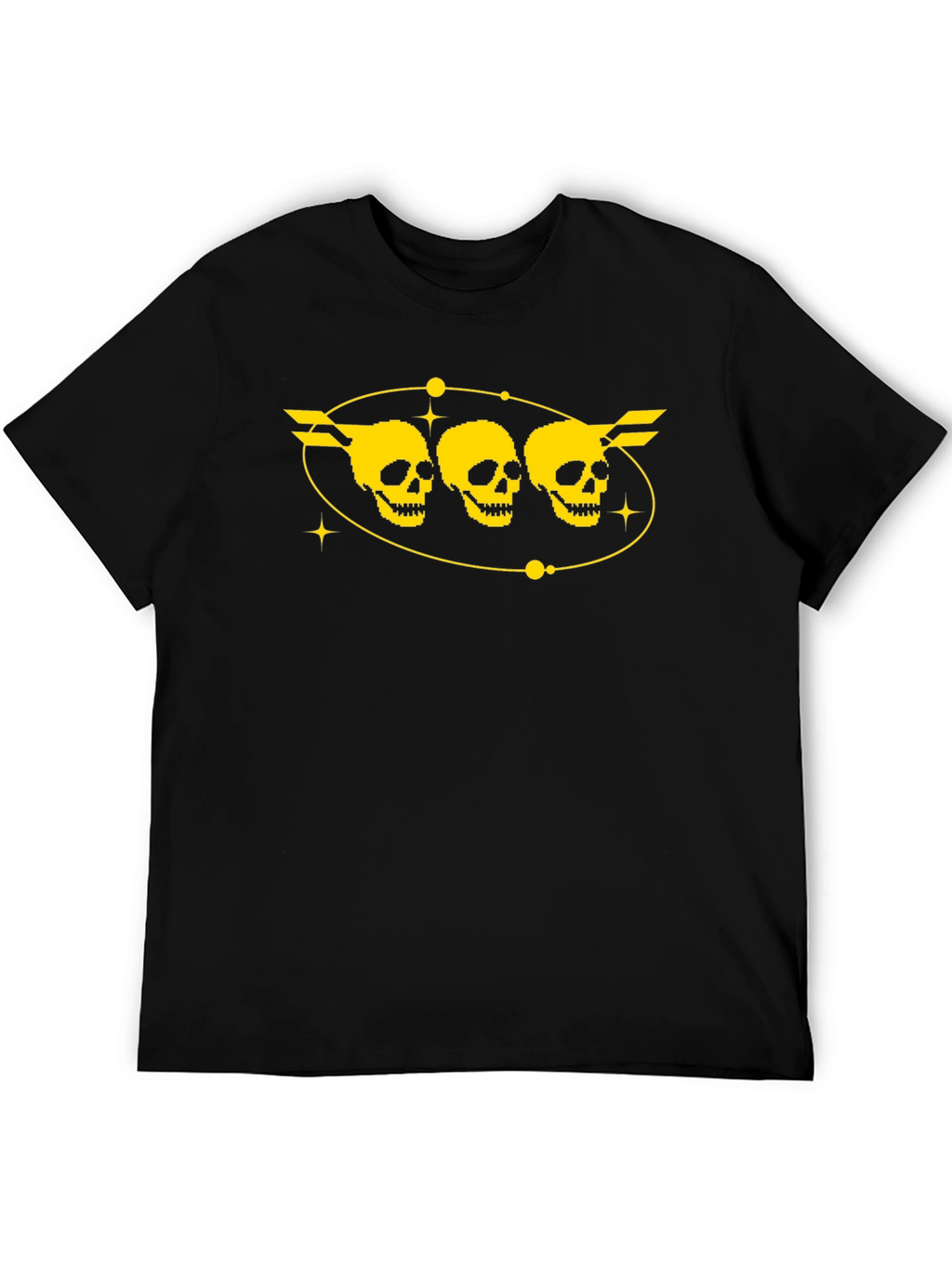 Skull Trio Graphic T-Shirt - Black