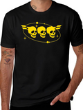 Skull Trio Graphic T-Shirt - Black