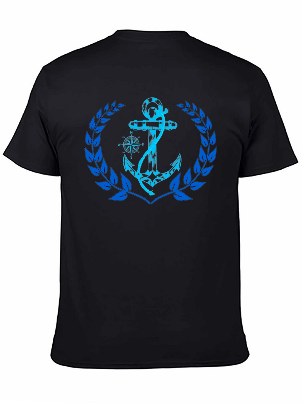 Nautical Anchor Graphic Black T-Shirt