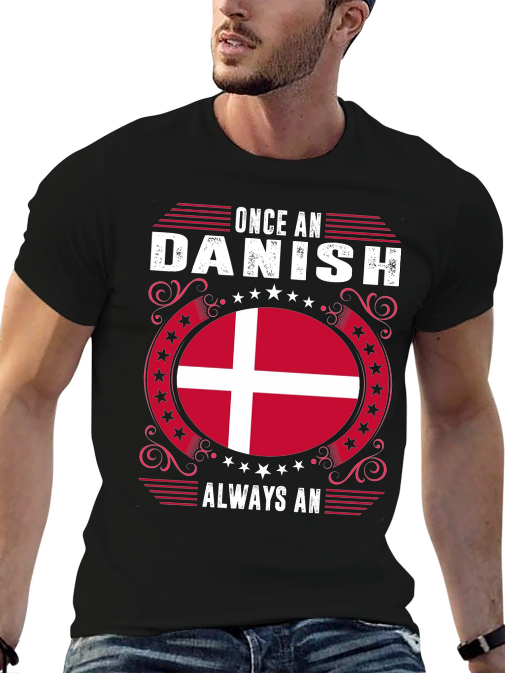 Once A Danish Always An Denmark Flag Graphic Tee