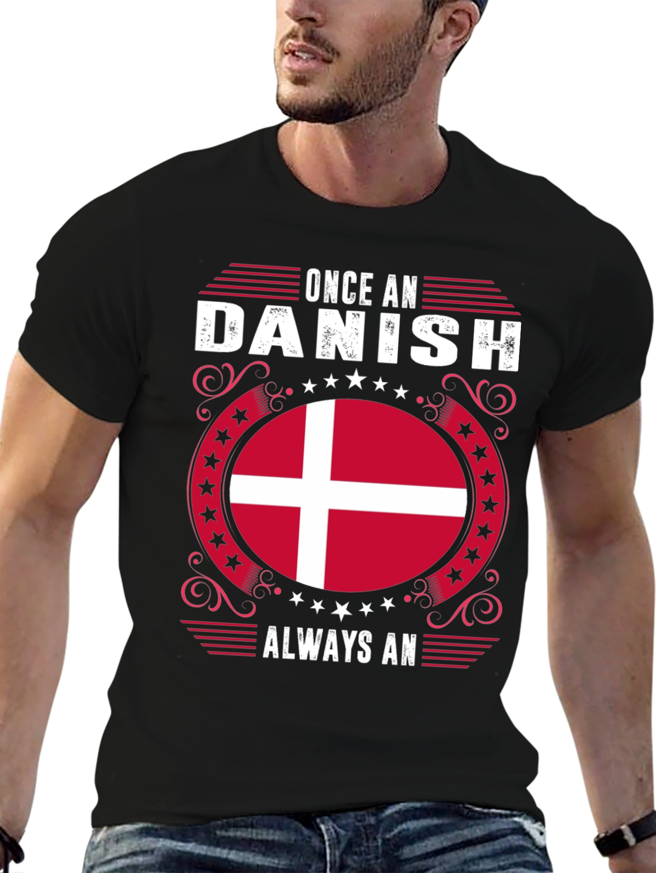 Once A Danish Always An Denmark Flag Graphic Tee