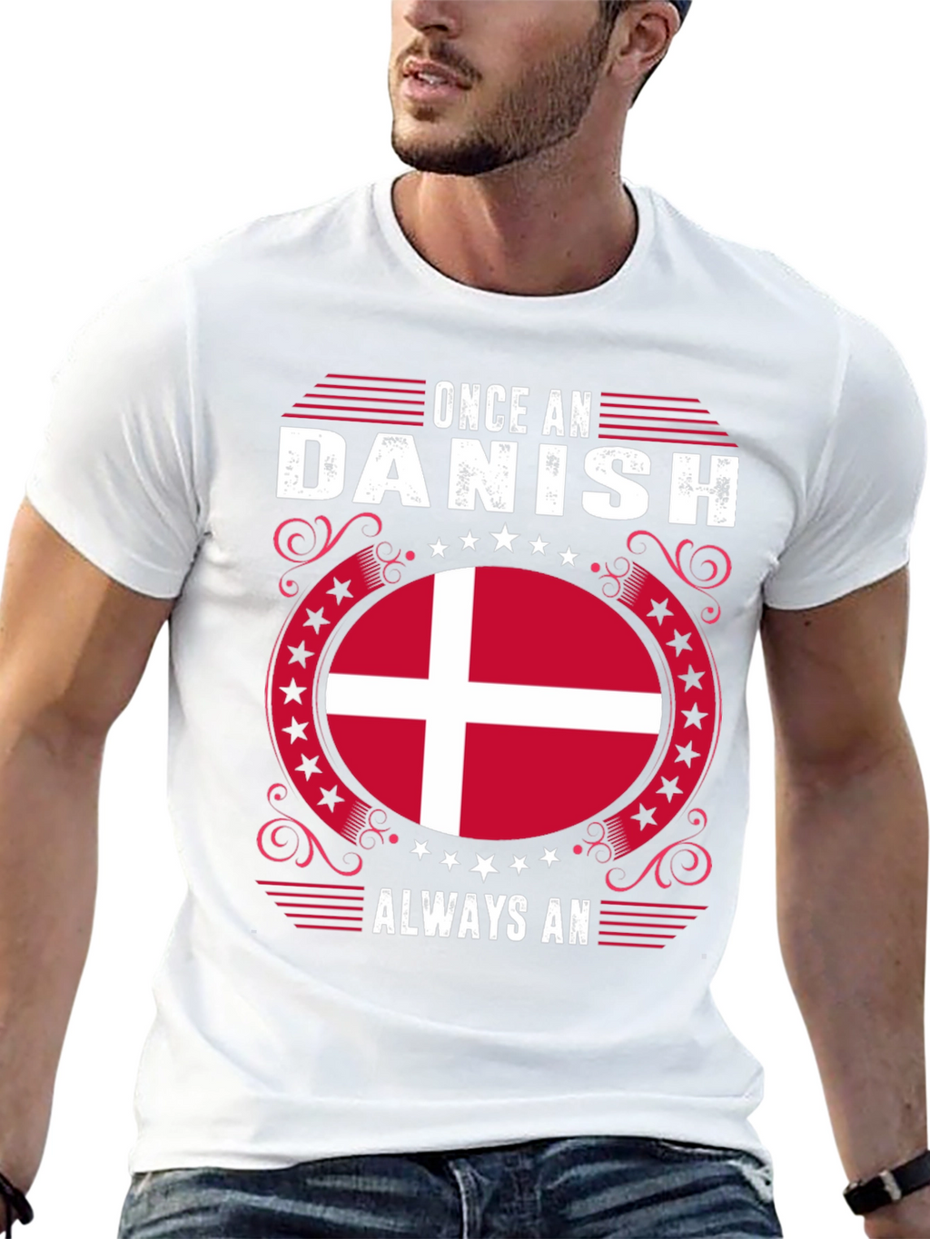 Once A Danish Always An Denmark Flag Graphic Tee