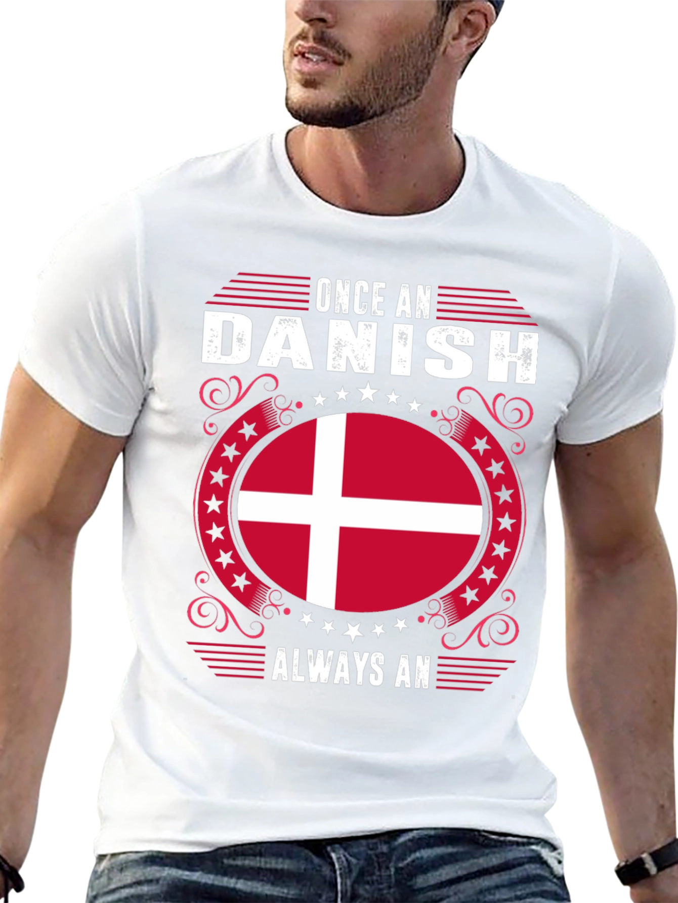 Once A Danish Always An Denmark Flag Graphic Tee
