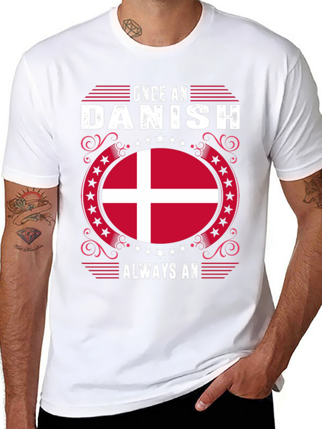 Once A Danish Always An Denmark Flag Graphic Tee