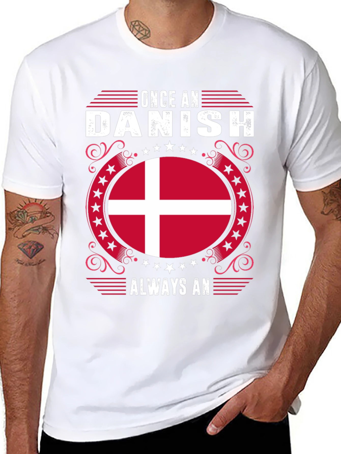Once A Danish Always An Denmark Flag Graphic Tee