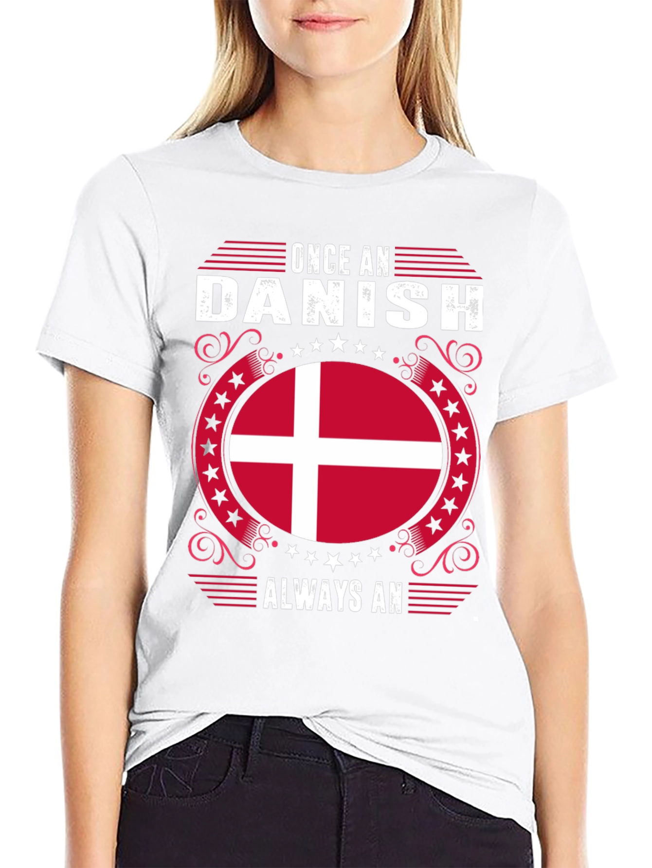 Once A Danish Always An Denmark Flag Graphic Tee