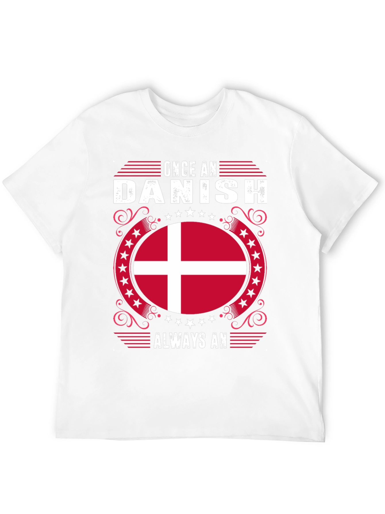 Once A Danish Always An Denmark Flag Graphic Tee