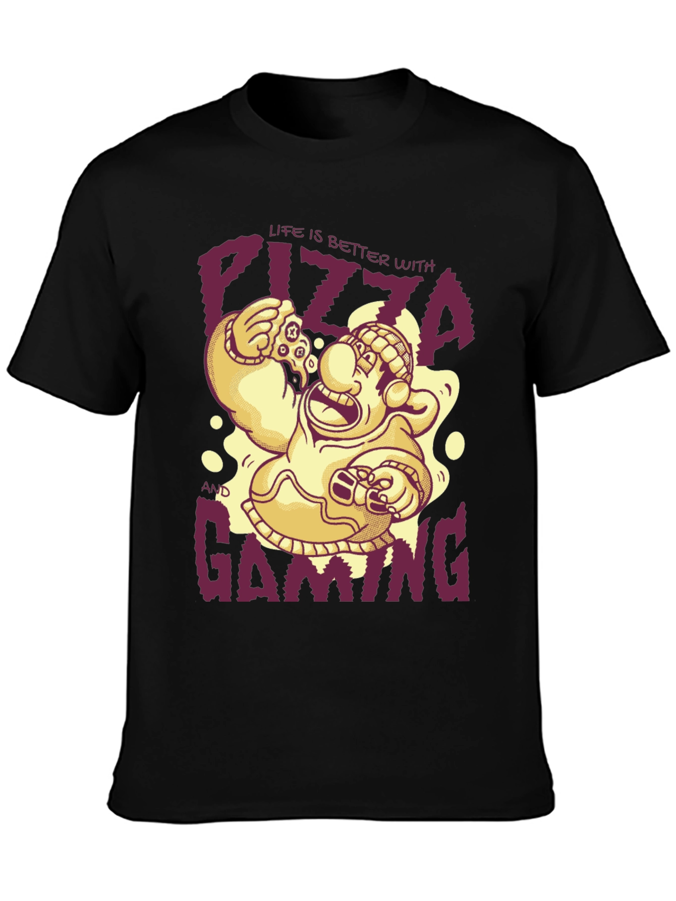 Pizza & Gaming T-Shirt: Funny Gamer Tee